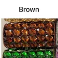 Brown crystal evening clutch bag with pear-cut rhinestones in a vintage metal frame - Brown