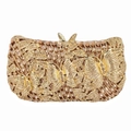 Champagne gold luxury clutch bag featuring hollow butterfly patterns and rhinestones - 20*11*5cm / Champagne