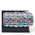 Silver AB crystal evening clutch bag with luxury marquise-cut rhinestones and colorful shimmer - Silver AB