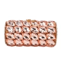 Elegant champagne pink crystal cylinder evening clutch bag with sparkling rhinestones - Champagne