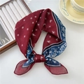 Élégant foulard à motif léopard et étoiles bordeaux et bleu marine pour femmes - 30 Coton - Feuille de Flocon de Neige Rouge