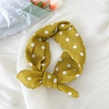 Bandana en coton et lin jaune à pois blancs pour la coiffure d'été des femmes - 3B Pois Jaune