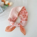 Carré en coton et lin dégradé rose et orange avec imprimé cachemire et détails étoiles - Paisley Orange