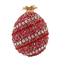 Makroansicht der Granatapfel Abendtasche mit roten Kristallen und Goldgriff - Granatapfelform (Rot Bunt) / Rotes Mischmasch