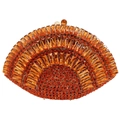 Clutch da sera color ambra con strass scintillanti e chiusura a sfera in metallo - Arancione