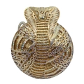 Bolso de noche de cobra egipcia de lujo en oro con pedrería de colores y diseño calado - Dorado Iridiscente (Oro AB)