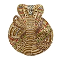 Primer plano detallado de un bolso de fiesta Cobra egipcia con diamantes de imitación - Verde Claro AB