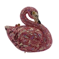 Elegante borsa da sera a fenicottero interamente impreziosita da cristalli rosa e magenta - Rosa Multicolore