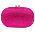 Sparkling rose red crystal clutch bag with elegant gold spherical clasps and fine rhinestones - Rose Red