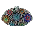 Bolso de fiesta lujoso con diseño floral de diamantes de imitación de colores - Colorido