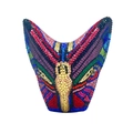 Bolso de noche tipo clutch con forma de mariposa y cristales de colores brillantes - Negro Iridiscente