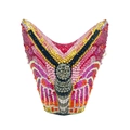 Bolso de noche lujoso con forma de mariposa y cristales de colores brillantes - Rojo Rosa