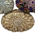 Detailed trio of sparkling evening clutch bags with gold floral and silver crystal rhinestones - Gold / White Zirconia