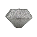 Borsa da sera argentata a forma di diamante con strass integrali e chiusura in metallo - Argento