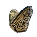 Elegant butterfly crystal evening clutch bag with black and gold rhinestone patterns - Black Gold