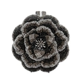 Exquisite camellia shaped evening clutch bag with black and grey gradient rhinestones - Iridescent Black