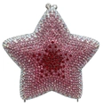 Bolso de fiesta estrella con diamantes de imitación rosa y rojos y cierre de corazón - Rosa Degradado