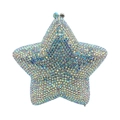 Bolso de noche con forma de estrella y diamantes de imitación iridiscentes - Plata AB
