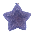Star shaped clutch bag with lavender crystals and elegant metallic frame - Violet