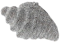 Silver conch shell clutch bag encrusted with rhinestones for luxury evening events - Silver
