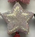 Chic silver star rhinestone clutch bag with sparkling diamond-studded star design - Gold AB