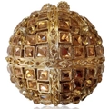 Dettaglio della borsa da sera sferica dorata con cristalli ambra finemente incastonati - Sfera di Cristallo / Champagne