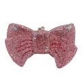 Funkelnde rosa Strass-Schleifen-Clutch für Abendpartys mit runden Metallverschlüssen - Rosa Mehrfarbig