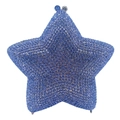 Purple star crystal clutch evening bag with glitter rhinestones and metal closure - Light Blue