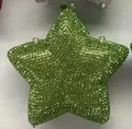 Green crystal star-shaped evening clutch bag with sparkling rhinestone surface - Apple Green