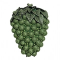 Close-up of green rhinestone grape evening clutch bag with intricate metal leaves - Green