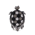 Exquisite turtle clutch bag featuring hand-set crystals and a geometric hexagon pattern - Black