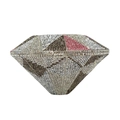 Borsa da sera a forma di diamante con cristalli bianchi, rosa e marroni incastonati - Argento Rosa