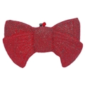 Sparkling dark red bow clutch bag with hand-set rhinestones and a crystal knot clasp - Red / Gunmetal Hardware