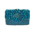 Elegante borsa a mano in strass zaffiro con un esclusivo motivo a mano di diamanti - Blu Lago
