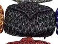 Pochettes de soirée luxueuses en strass multicolores avec motifs diamants brillants - Noir