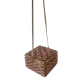 Pink crystal cube clutch bag with sparkling stones and a gold metal chain strap - Champagne