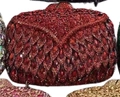 Elegant wine red evening bag with full rhinestone embellishment and hollow metal structure - Red