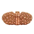 Elegante borsa da sera in oro rosa con strass scintillanti rosa e color champagne - Champagne