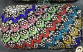 Elegante pochette da sera con cuori di strass colorati e chiusura in cristallo verde - Nero Iridescente