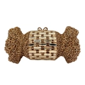 Dettaglio della borsa da sera a forma di caramella con strass e cristalli rettangolari - Oro / Strass Dorati