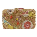 Elegante bolso de noche con flores de diamantes de imitación y pájaros de colores - Dorado Multicolor