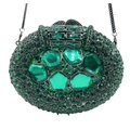 Exquisite smaragdgrüne Abendtasche mit metallischen Akzenten und glänzenden Diamanten - Smaragd