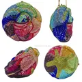 Multi-colored crystal evening clutch bag with floral starfish rhinestone patterns - Starfish Pattern Multicolor Evening Bag / Rainbow