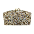 Bolso de noche lujoso de metal dorado con cristales AB brillantes para ocasiones - Dorado AB