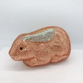 Elegante borsa da sera a forma di coniglio oro rosa con cristalli scintillanti - Champagne