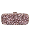 Pochette de soirée or rose élégante avec strass marquise étincelants pour les mariages - Rose