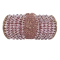 Elegante borsa da sera in metallo con strass rosa e cristalli per cerimonie di lusso - Rosa