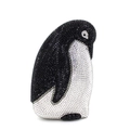 Elegante borsa da sera a forma di pinguino tempestata di cristalli bianchi e neri - Nero e Bianco