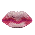 Borsa da sera a forma di labbra con strass rosa sfumati per cerimonie e ricevimenti - Rosa Multicolore