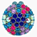 Sac pochette de soirée rond élégant avec cristaux colorés et base scintillante - Bleu Lac Multicolore